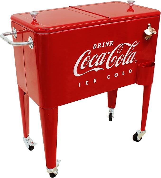 Cooler rétro Coca-Cola avec roulettes