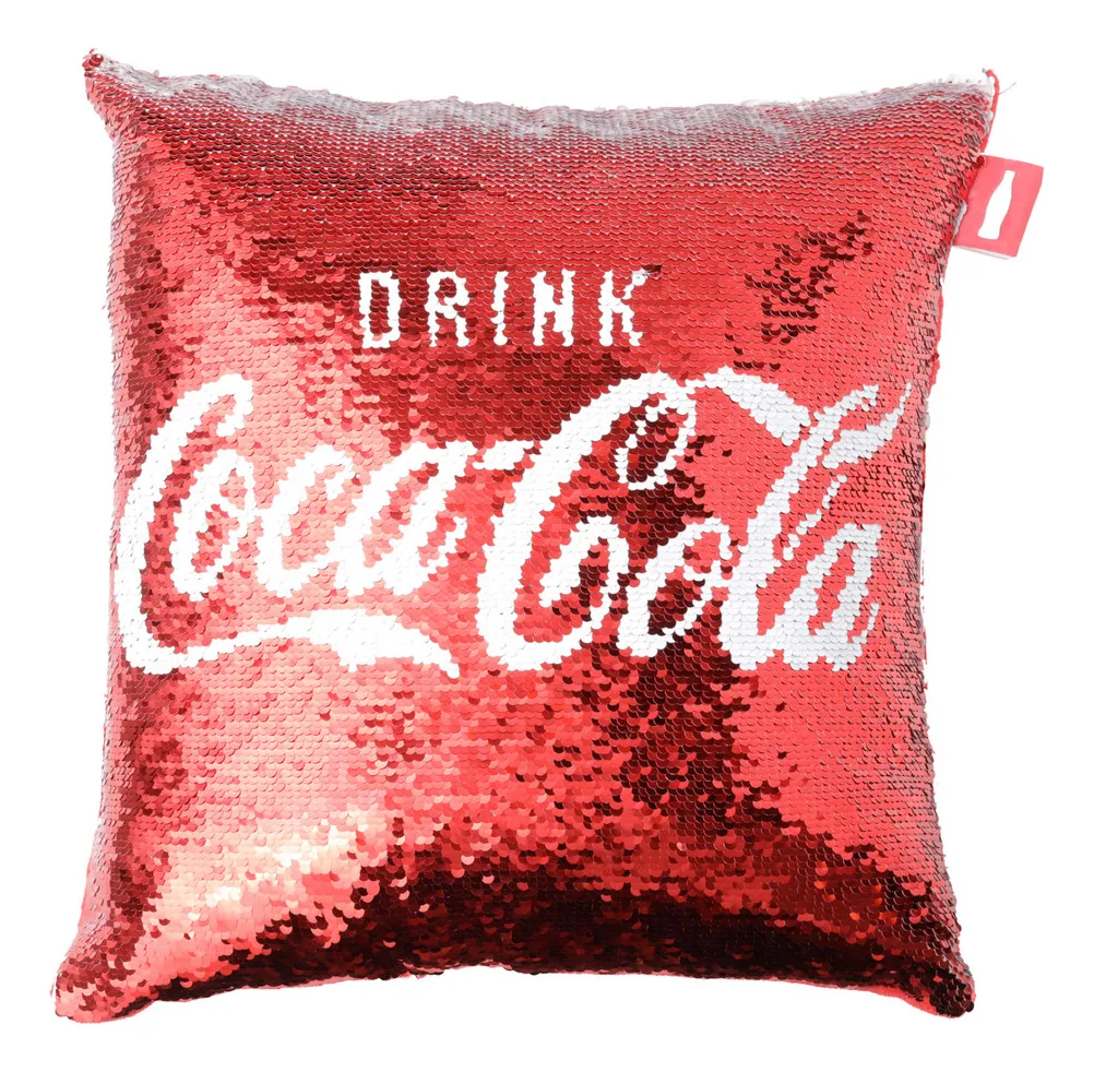 Coussin décoratif Coca-Cola à paillettes