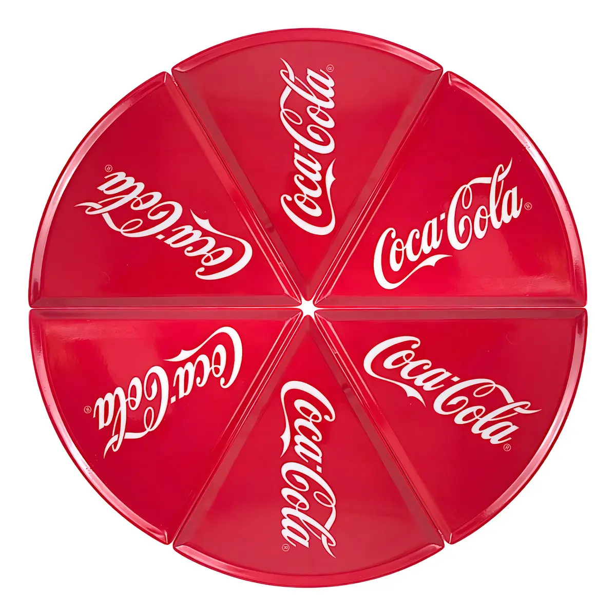Kit 6 assiettes pizza mélamique Coca-Cola