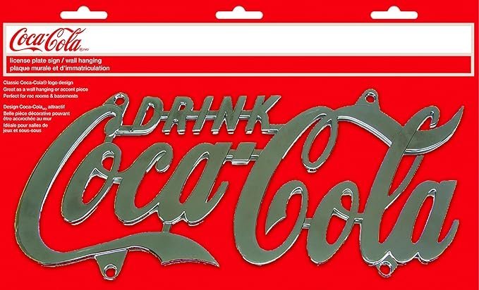 Plaque métal chrome Drink Coca-Cola vintage