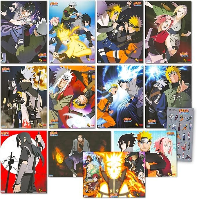 Set 12 Posters Naruto Shippuden Personnages