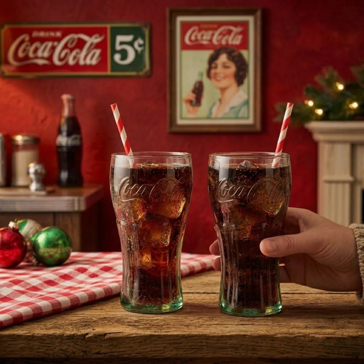 Set 2 verres rétro Coca-Cola estampillés