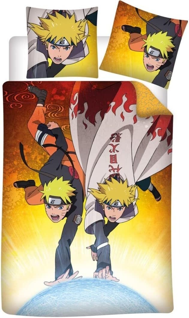 Minato y Naruto - Parure de Lit 140 x 200 cm - 100% Microfibra