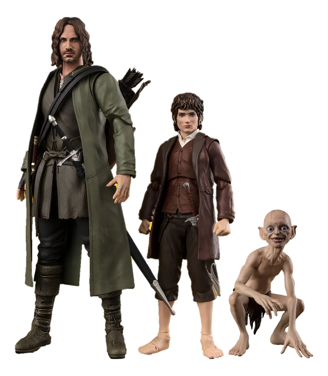 Figurine Seigneur des Anneaux Frodon Bandai Gollum Aragorn articulĂ©e