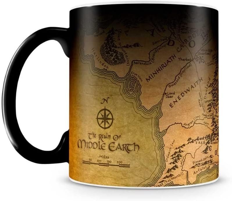 Tasse Magique Le Seigneur des Anneaux Carte de la Terre du Milieu
