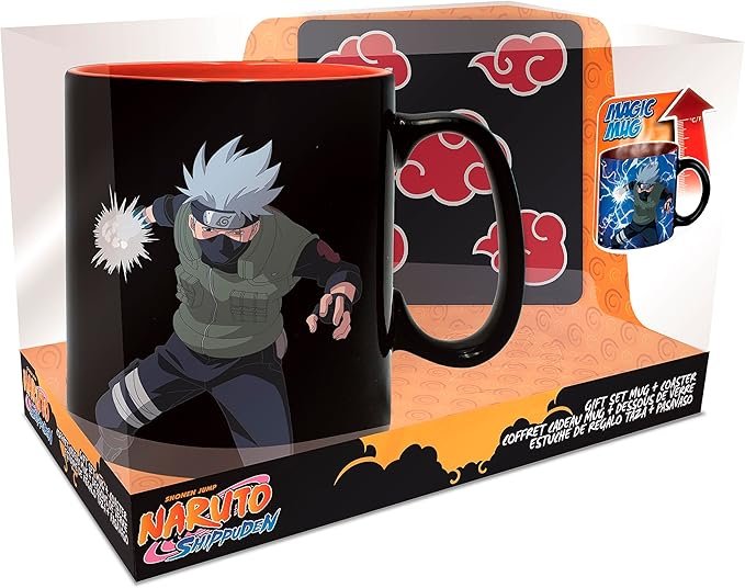NARUTO SHIPPUDEN Coffret Cadeau Mug thermo-réactif 460ml + Coaster Akatsuki
