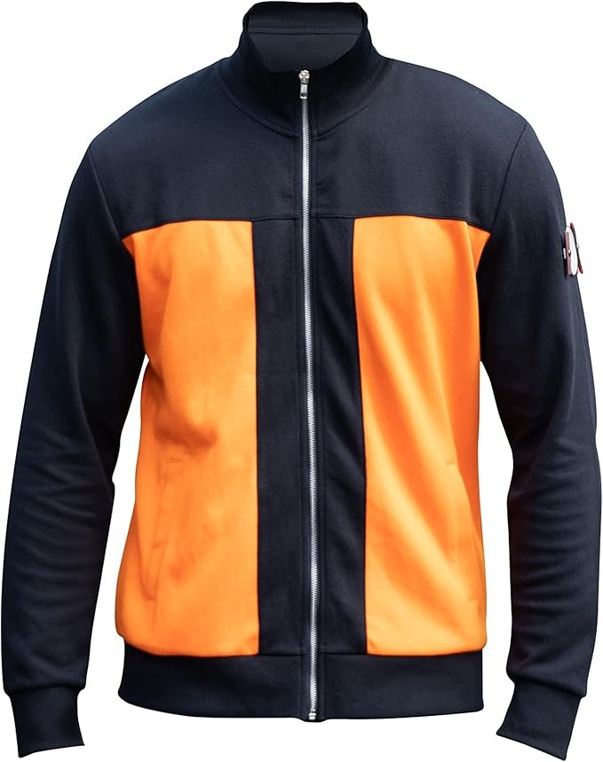 NARUTO SHIPPUDEN - Veste réplique - Naruto Homme Orange noir (L)