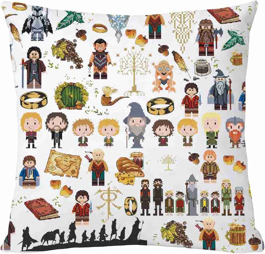 PXTIDY Housse de coussin inspirĂ©e du film Lord of the Rings personnages films dĂ©coration