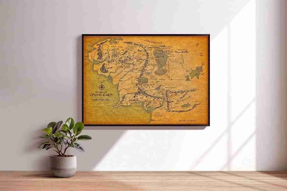 Cadre dĂ©coratif encadrĂ© Le Seigneur des Anneaux Mordor 60x40 cm