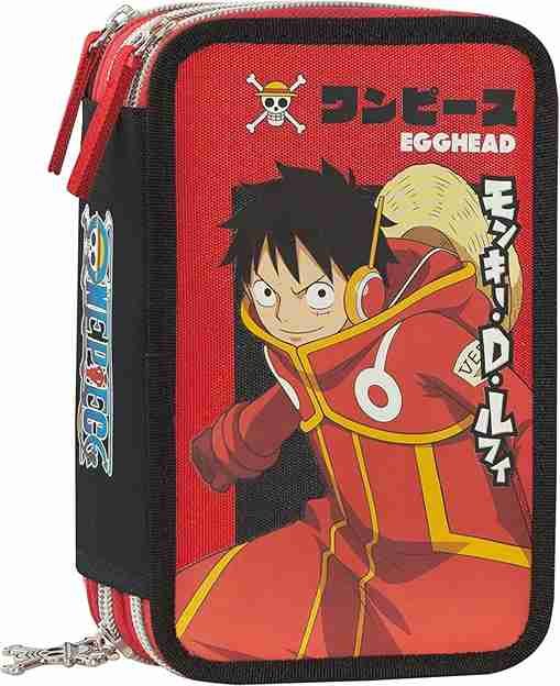Trousse Scolaire Officielle One Piece, Trousse 3 Compartiments France