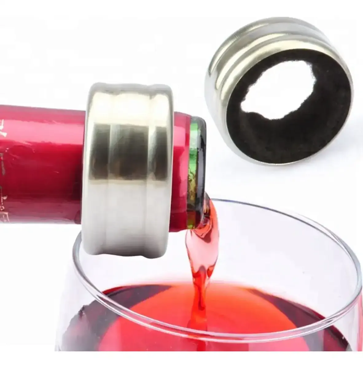 Bague anti-gouttes inox poli universelle bouteille vin