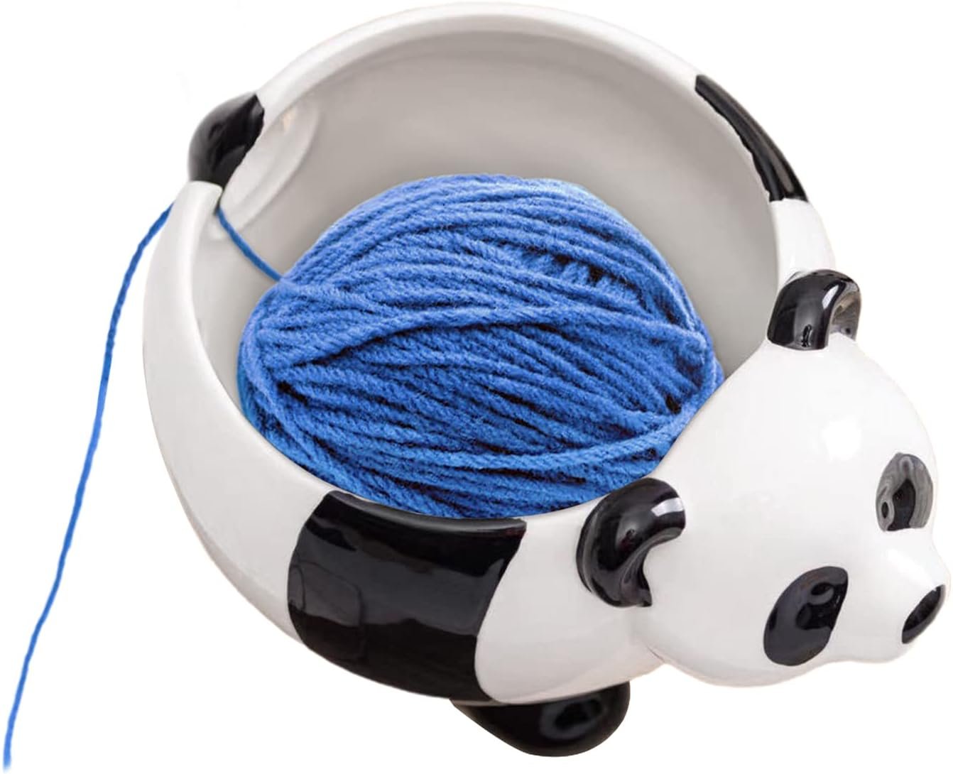 Bol fil céramique motif panda tricot guide pelote