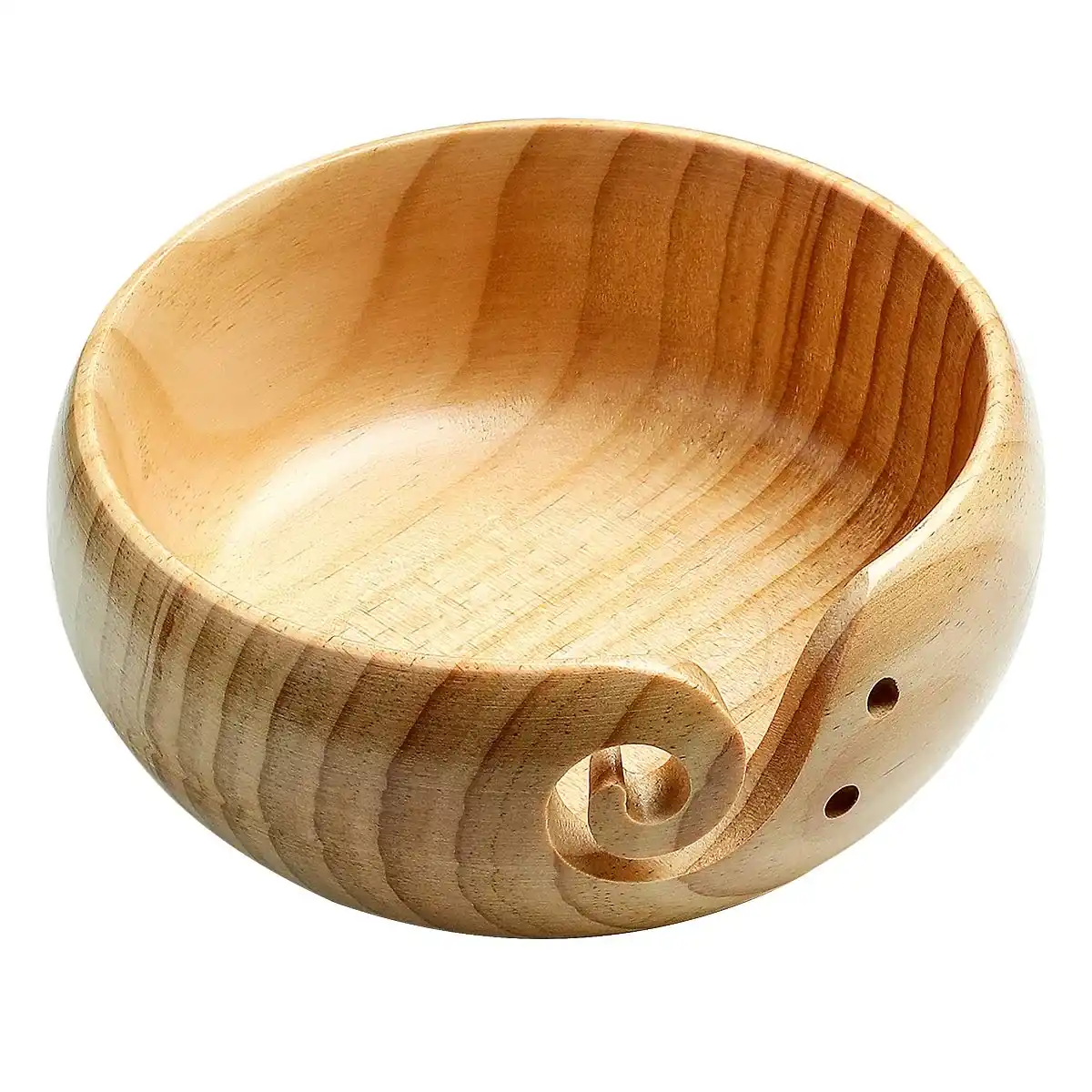 Bol en bois Coopay 16cm fait à la main pour stockage pelotes de laine
