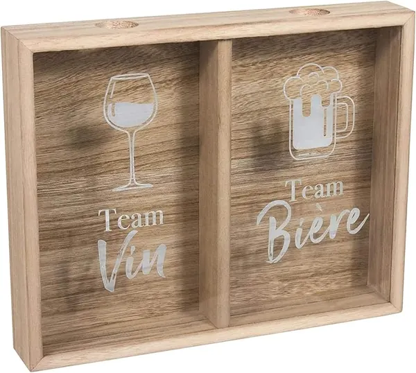 Cadre collecteur bouchons décoratif bois verre frontal