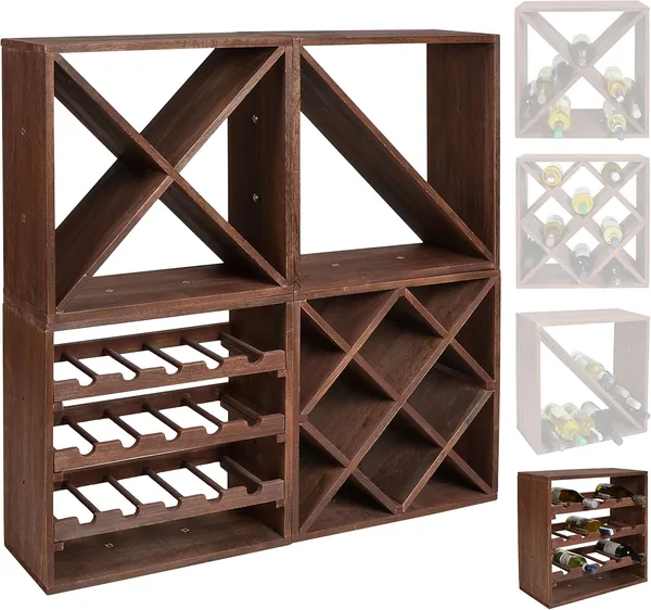 Casier alvéolaire hexagonal modulable polypropylène vin