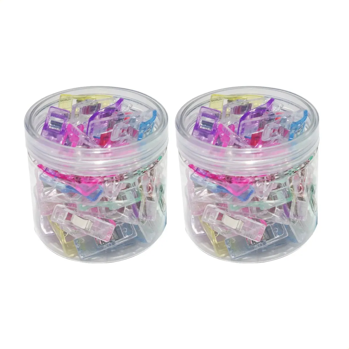 100 clips plastique couture assortis