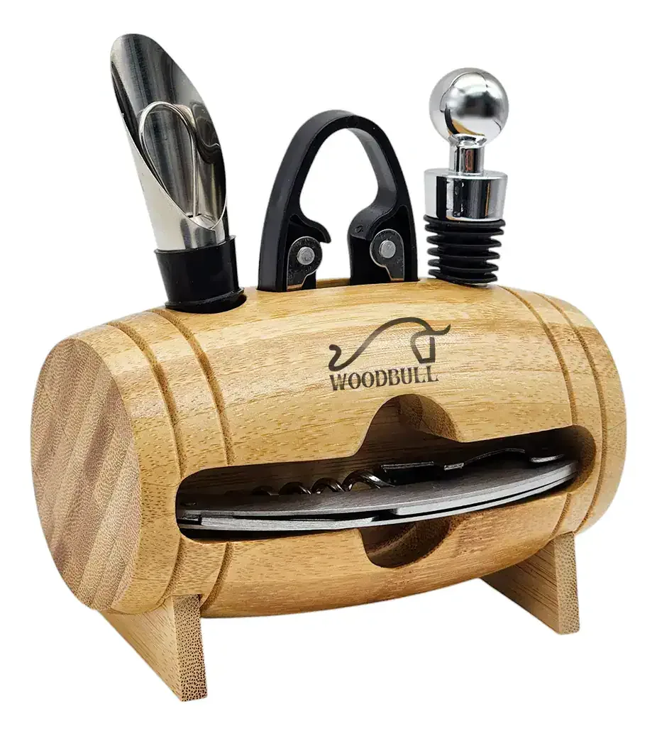 Coffret bambou 4 accessoires vin naturel durable