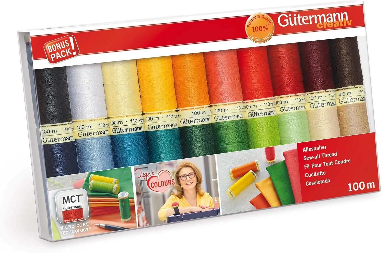 Ensemble fils de coton naturel Gutermann — 20 bobines