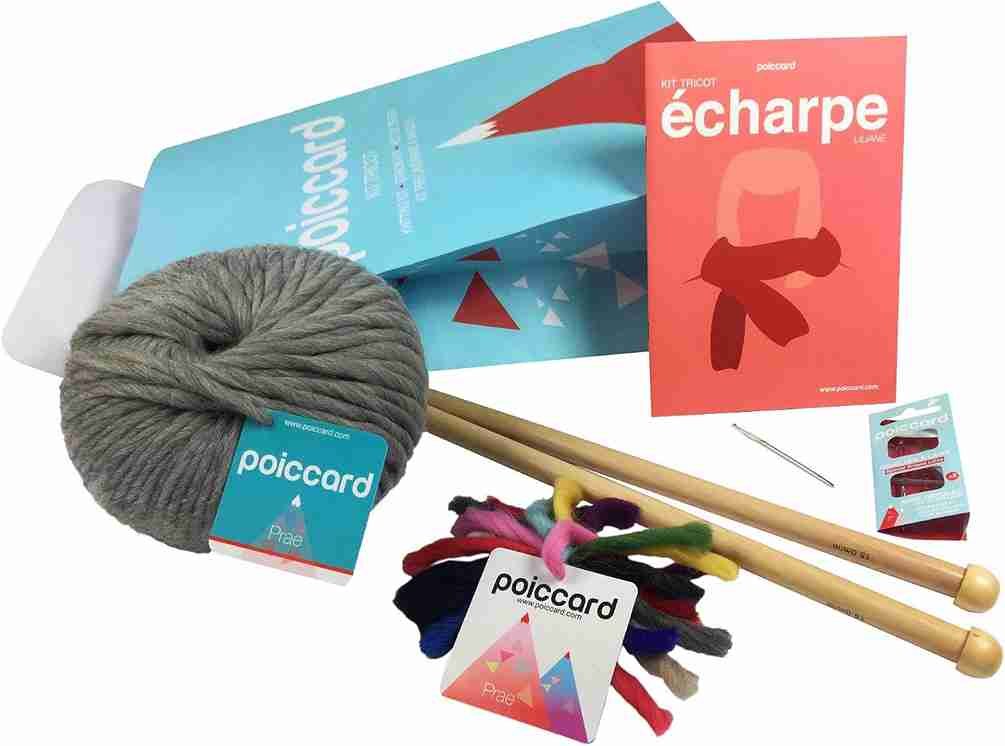 Kit tricot débutant écharpe grosse laine aiguilles épaisses