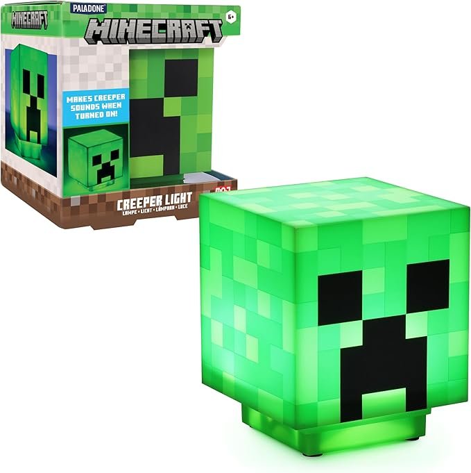 Lampe LED Creeper Minecraft — Veilleuse officielle avec lumière verte