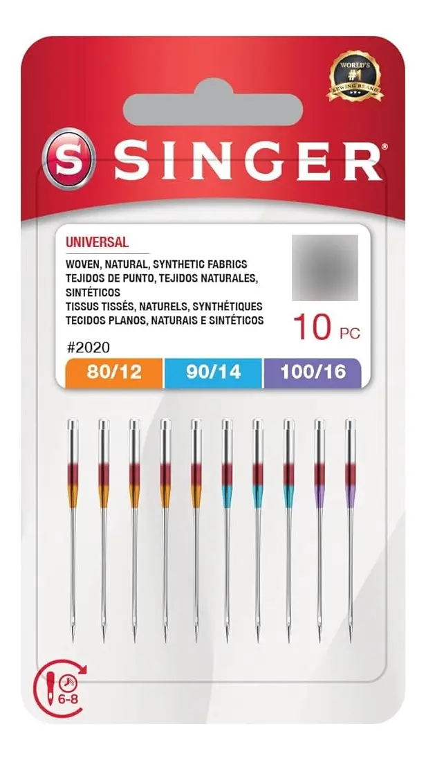 Pack 10 aiguilles Singer machine à coudre tailles variées
