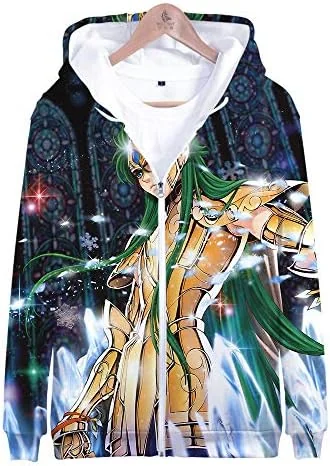 Sweat Capuche 3D Saint Seiya Unisexe Chevaliers du Zodiaque