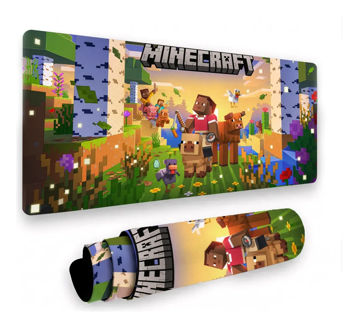 Tapis de souris XXL Minecraft — Grand format gamer 80x40
