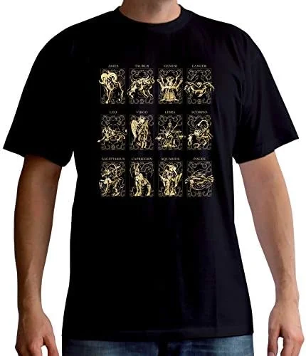T-Shirt ABYstyle 12 Armures d'Or Saint Seiya noir homme