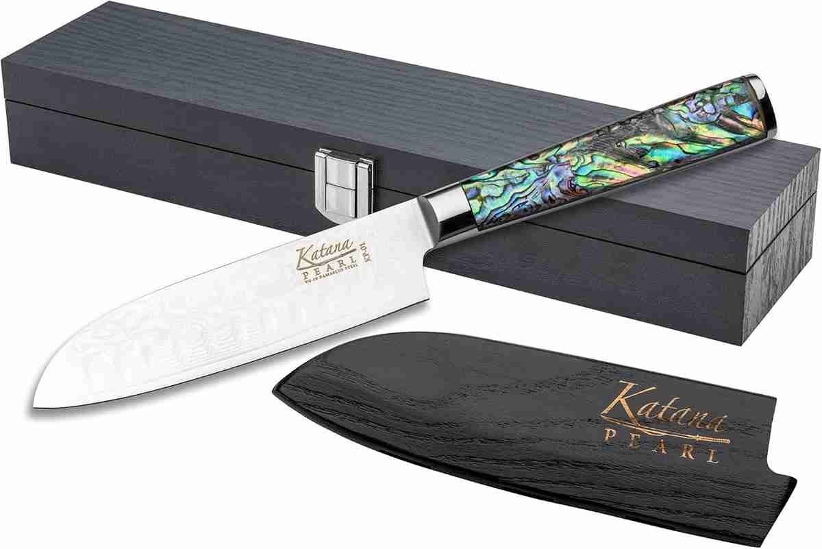 Katana Saya pour couteau Santoku 12 cm, acier Damas Vg-10