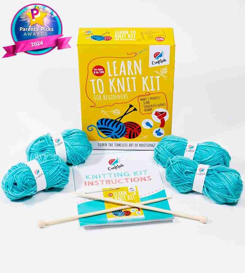CraftLab kit tricot débutant complet aiguilles fils accessoires