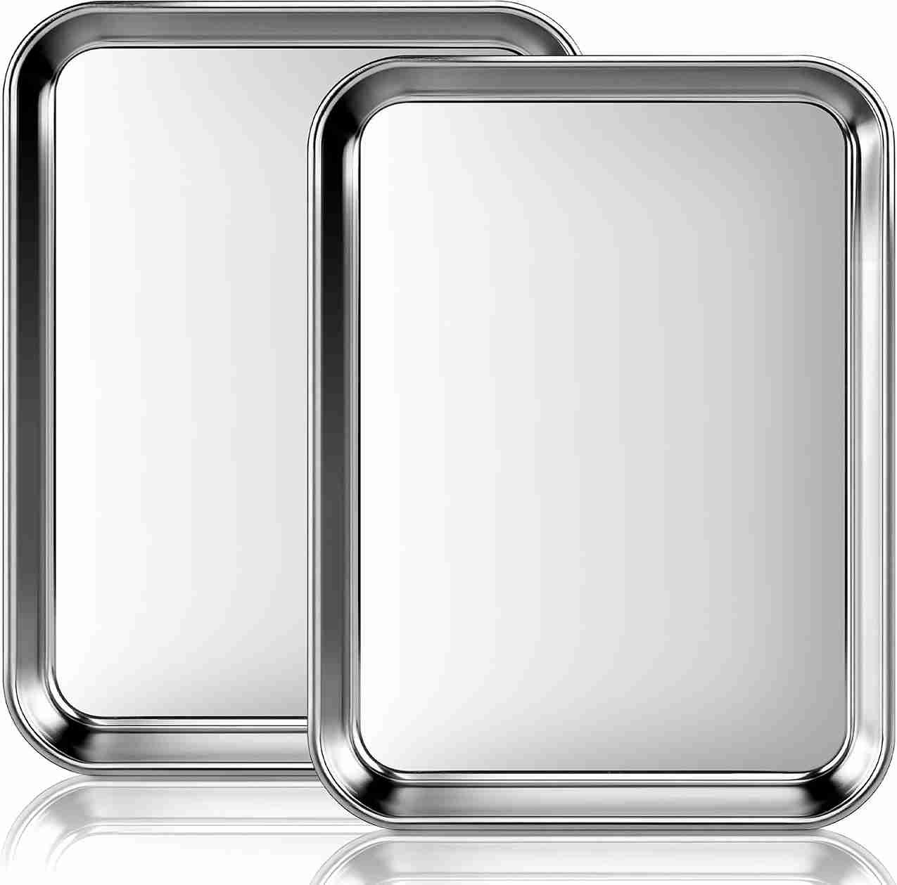 Lot 2 plaques cuisson rectangulaires aluminium biscuits pains