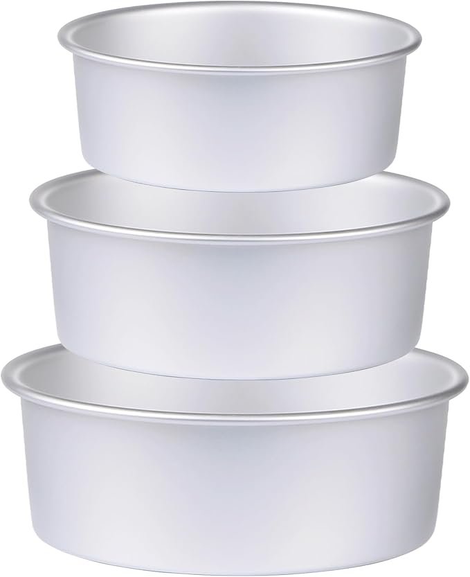 Lot 3 moules ronds aluminium gâteau cuisson pâtisserie