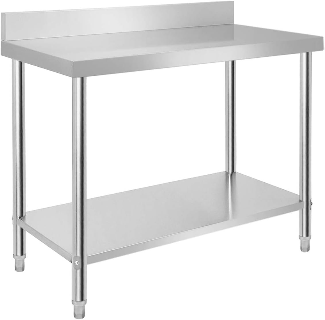 Table inox professionnelle cuisine restaurant antibactérienne pieds réglables