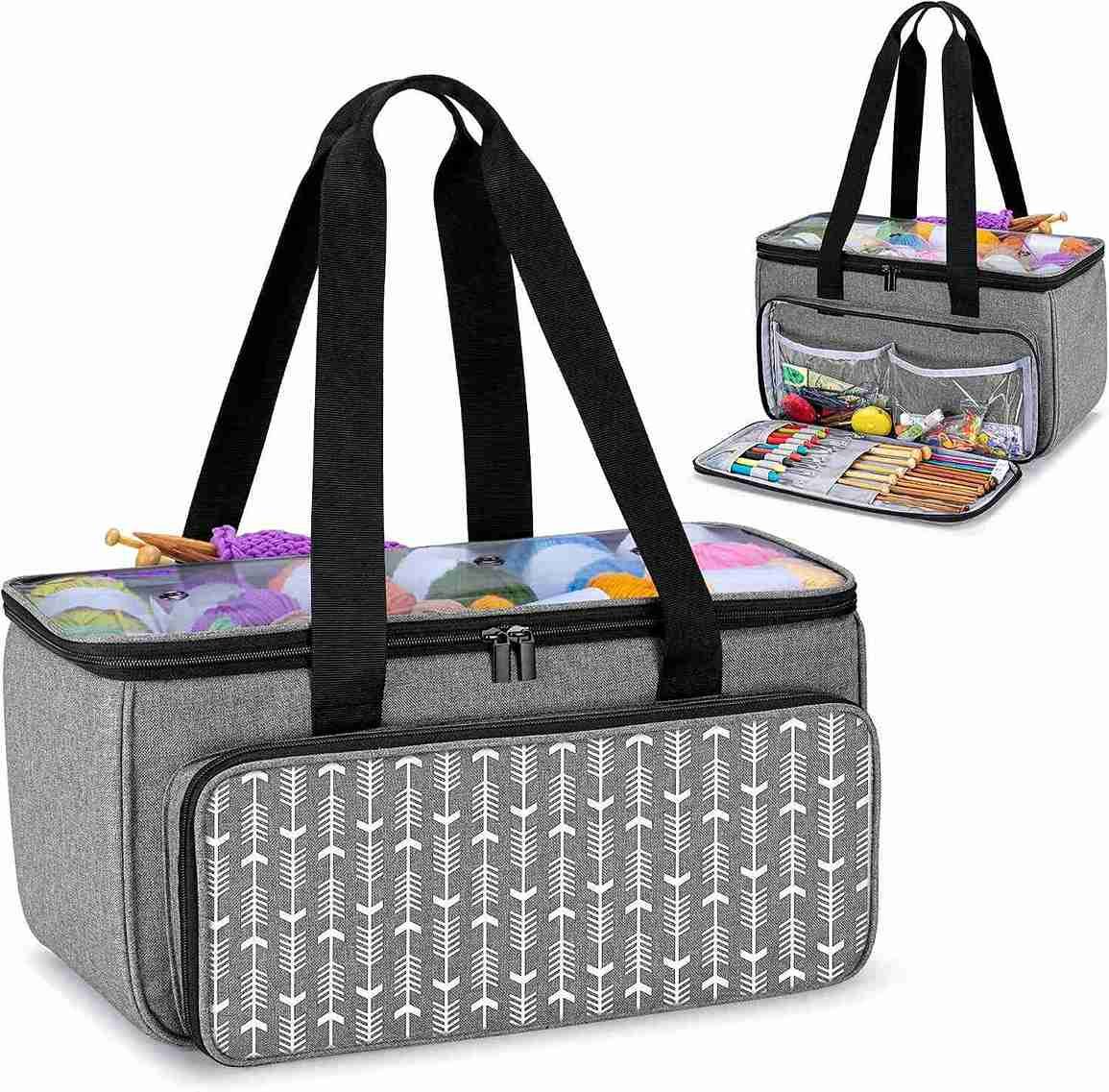 Yarwo sac rangement aiguilles tricot trousse organisatrice