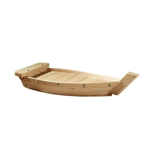 Barque à sushi en bois, plateau de service japonais, taille M