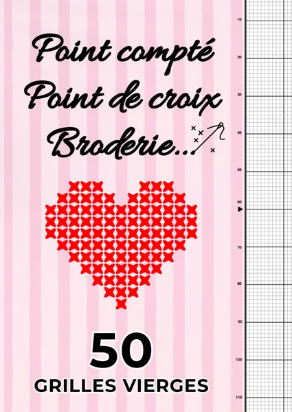 Carnet de grilles pour point de croix et broderie — 50 grilles vierges