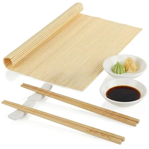 com-four Ensemble de service à sushi, bol et pot en céramique