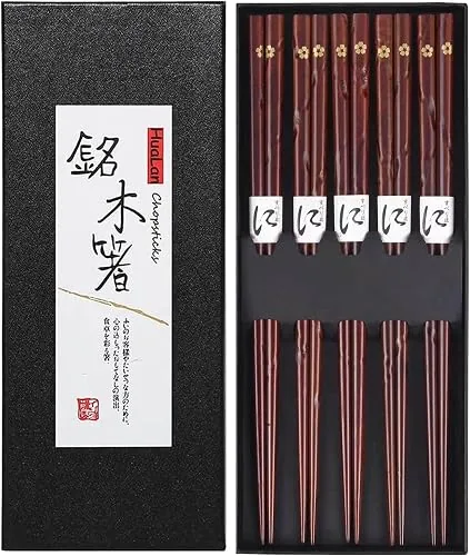 Ensemble de baguettes en bois naturel japonais