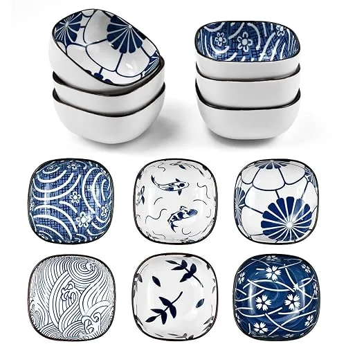 Euieut Set de 6 coupelles à sauce en céramique, empilables