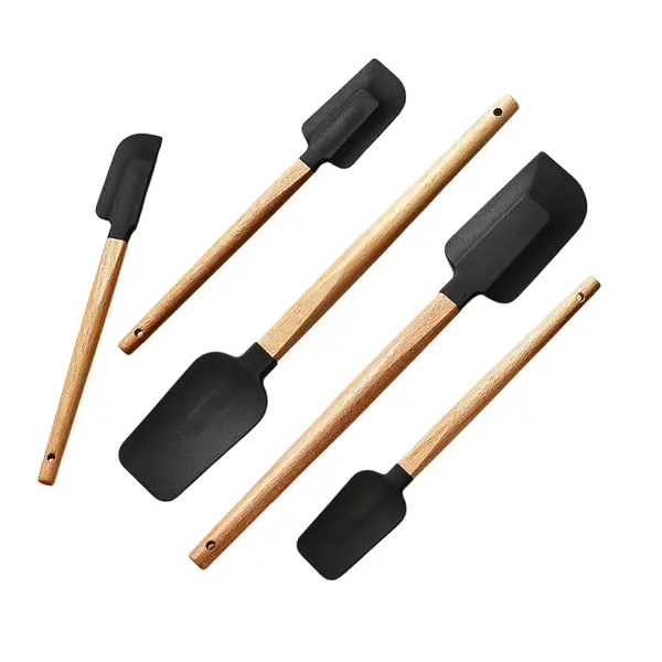 Kit 5 palettes professionnelles inox manche bois pâtisserie