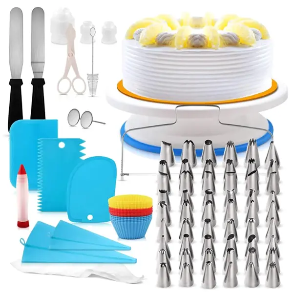 Kit décoration gâteau plateau tournant douilles palettes pâtisserie
