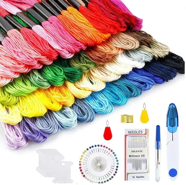 TOPSEAS — Kit 150 couleurs de fil mouliné à broder en coton