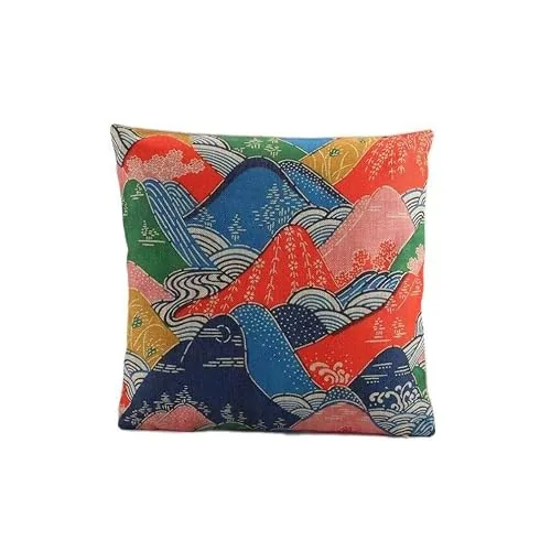 lachineuse Housse de coussin traditionnelle japonaise, paysage de montagnes