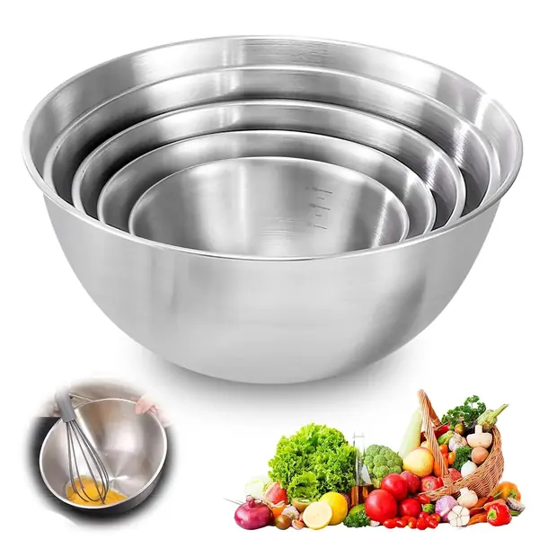Lot 5 bols saladiers inox acier inoxydable pâtisserie cuisine