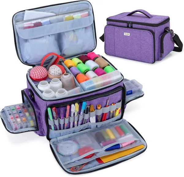 Luxja sac de rangement couture grande capacité avec bandoulière