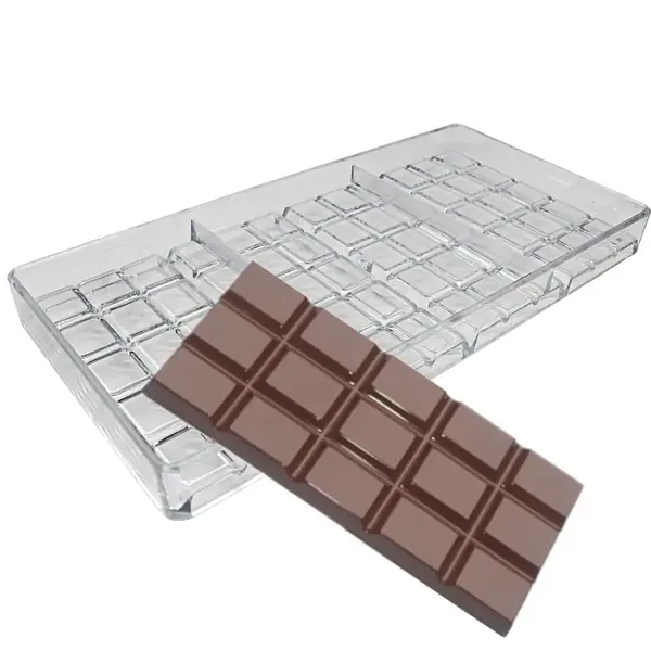 Moule polycarbonate barres chocolat rectangulaire brillant professionnel