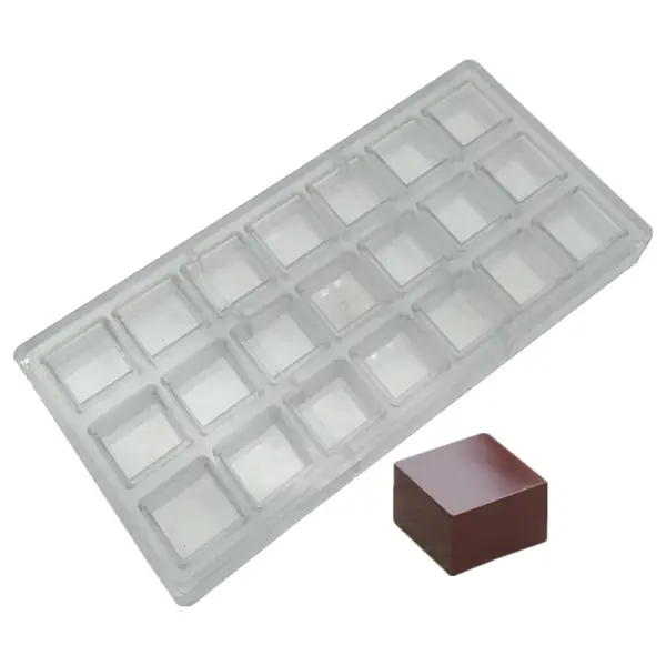 Moule polycarbonate carré bonbons chocolaterie artisanale