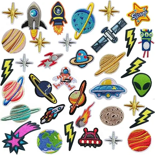 YKKJ 26 pièces patches brodés NASA espace astronaute thermocollants