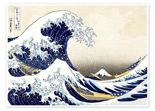 Toile Katsushika Hokusai La Grande Vague de Kanagawa, 40 x 50 cm