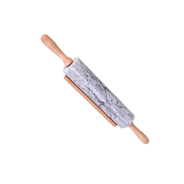 Rouleau à pâtisserie marbre naturel manches bois pâte feuilletée